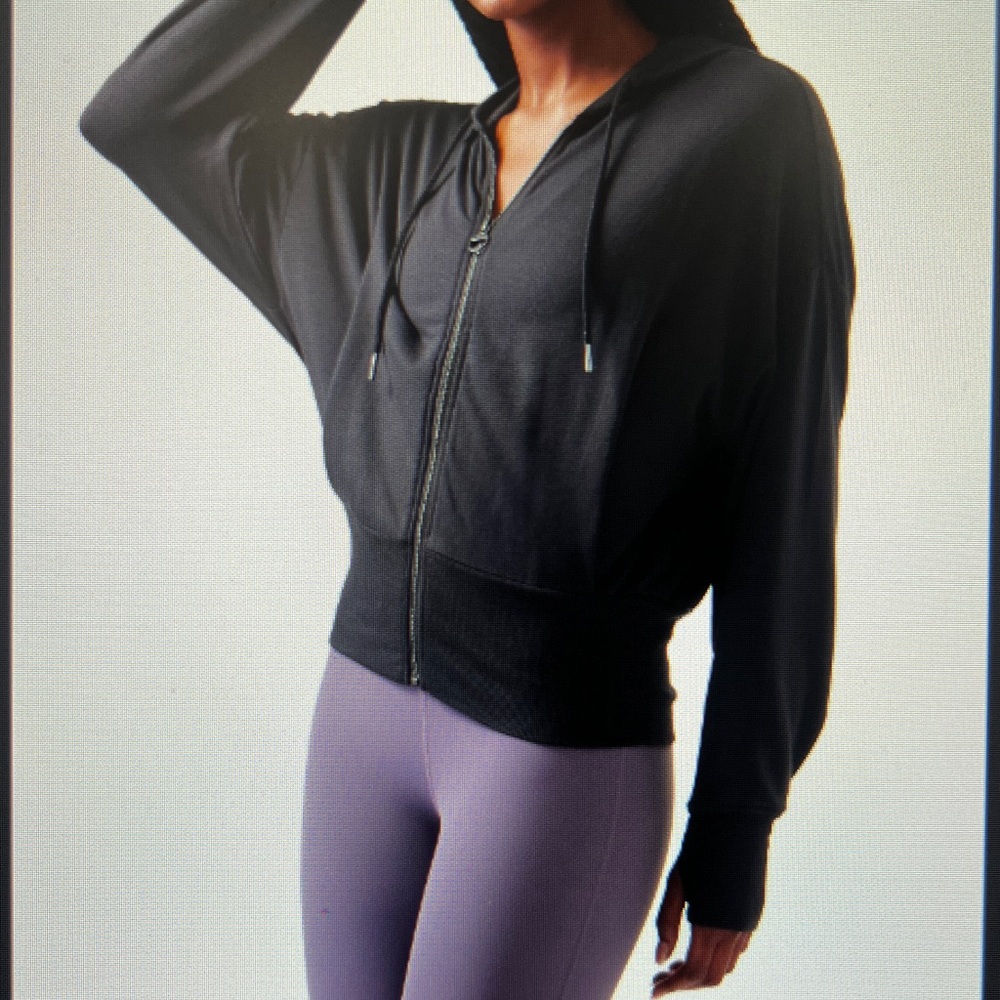 Athleta  Plus Balance black zip up hoodie jacket size xxs